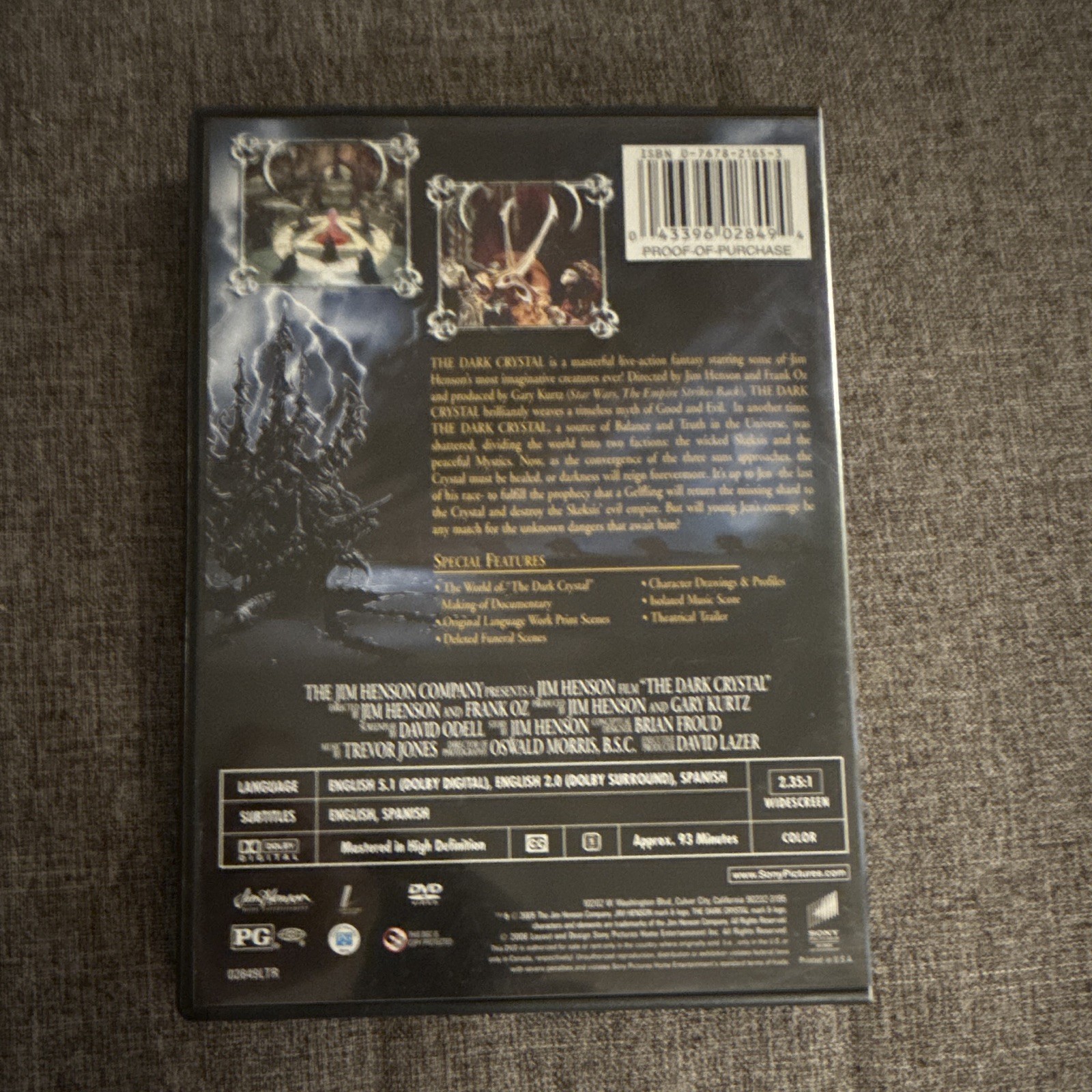 Sony Pictures The Dark Crystal (DVD) Widescreen PG Fantasy 93 min