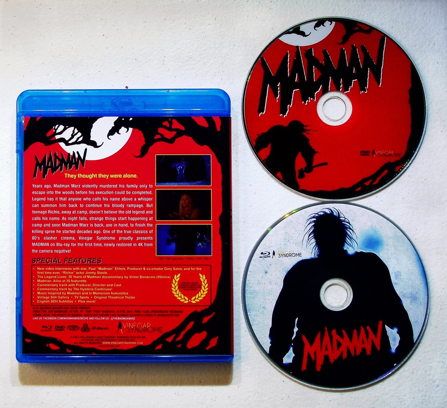 Madman Blu-ray DVD 1982 Vinegar Syndrome Horror Slasher Region A NTSC