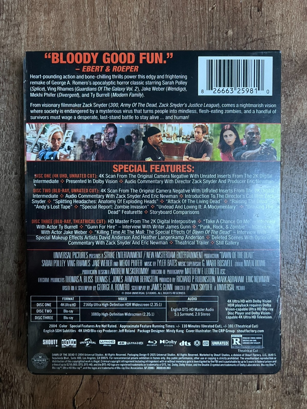 Dawn of the Dead w. Steelbook (4K UHD + Blu-ray, 2004, Region Free) *NEW/SEALED*