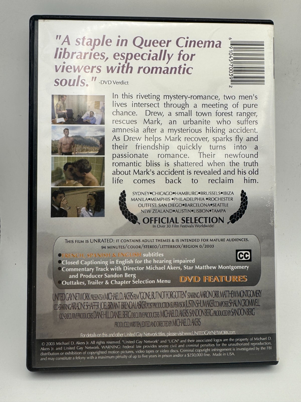 Gone But Not Forgotten (2004) DVD LGBTQ Drama Rare OOP Michael Akers ~ LIKE NEW!
