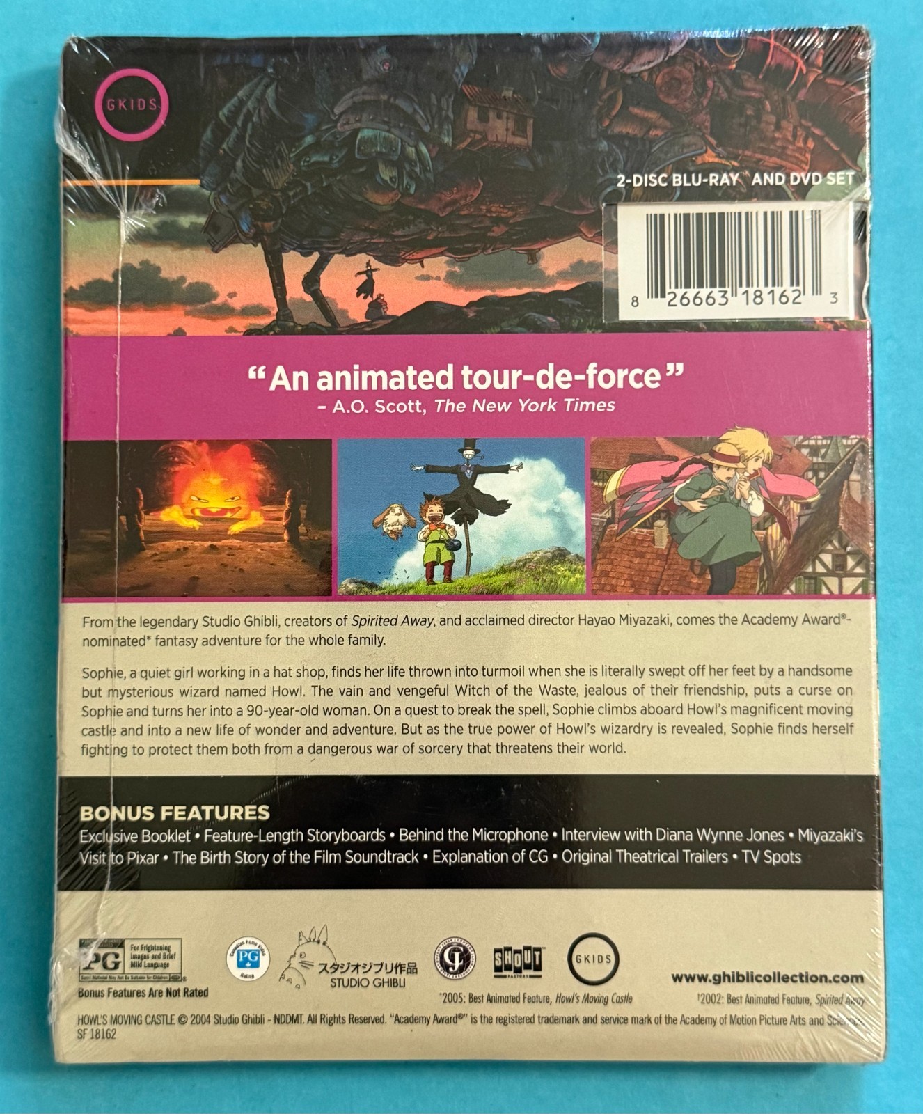 Studio Ghibli Howl’s Moving Castle Blu-ray+DVD Hayao Miyazaki PG Features NEW