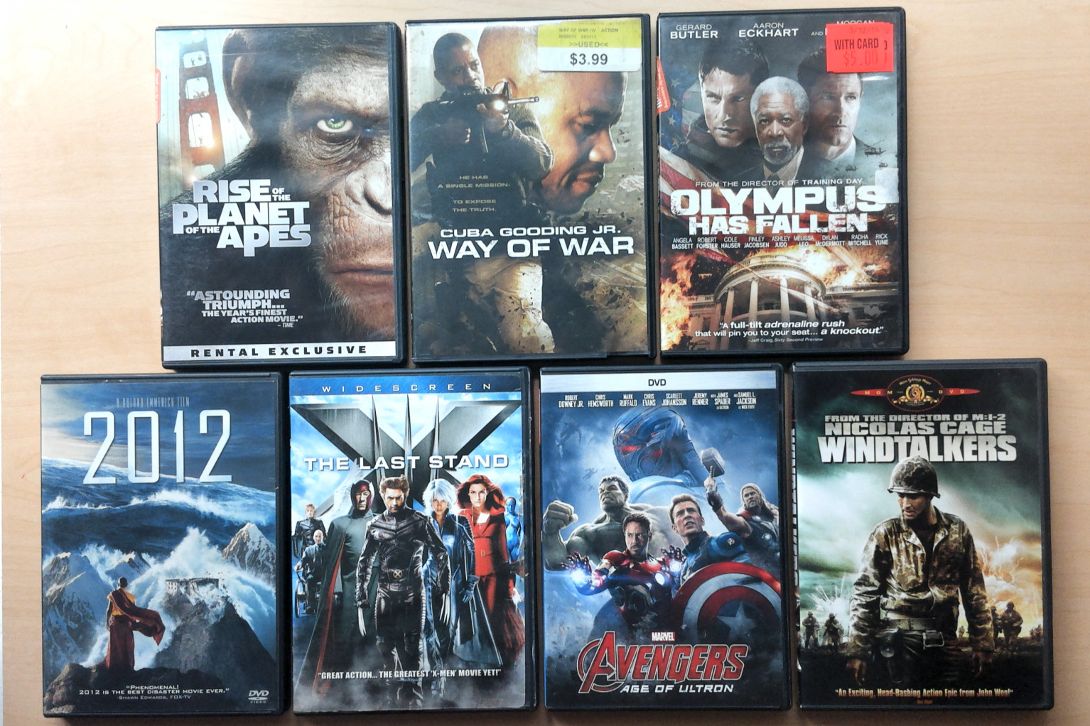LOT 7 DVD action/epic movies X-Men Avengers Olympus Fallen Rise Planet Apes READ