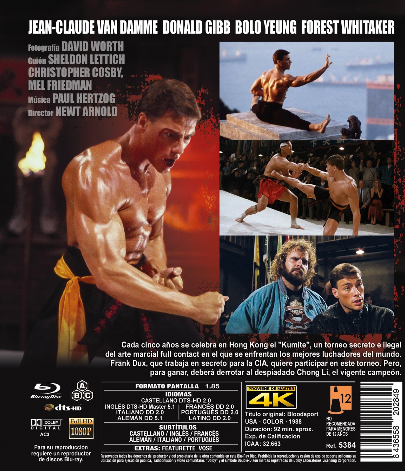 BLOODSPORT (1988) Jean-Claude Van Damme Blu-Ray NEW (Spanish Pkg/English Audio)