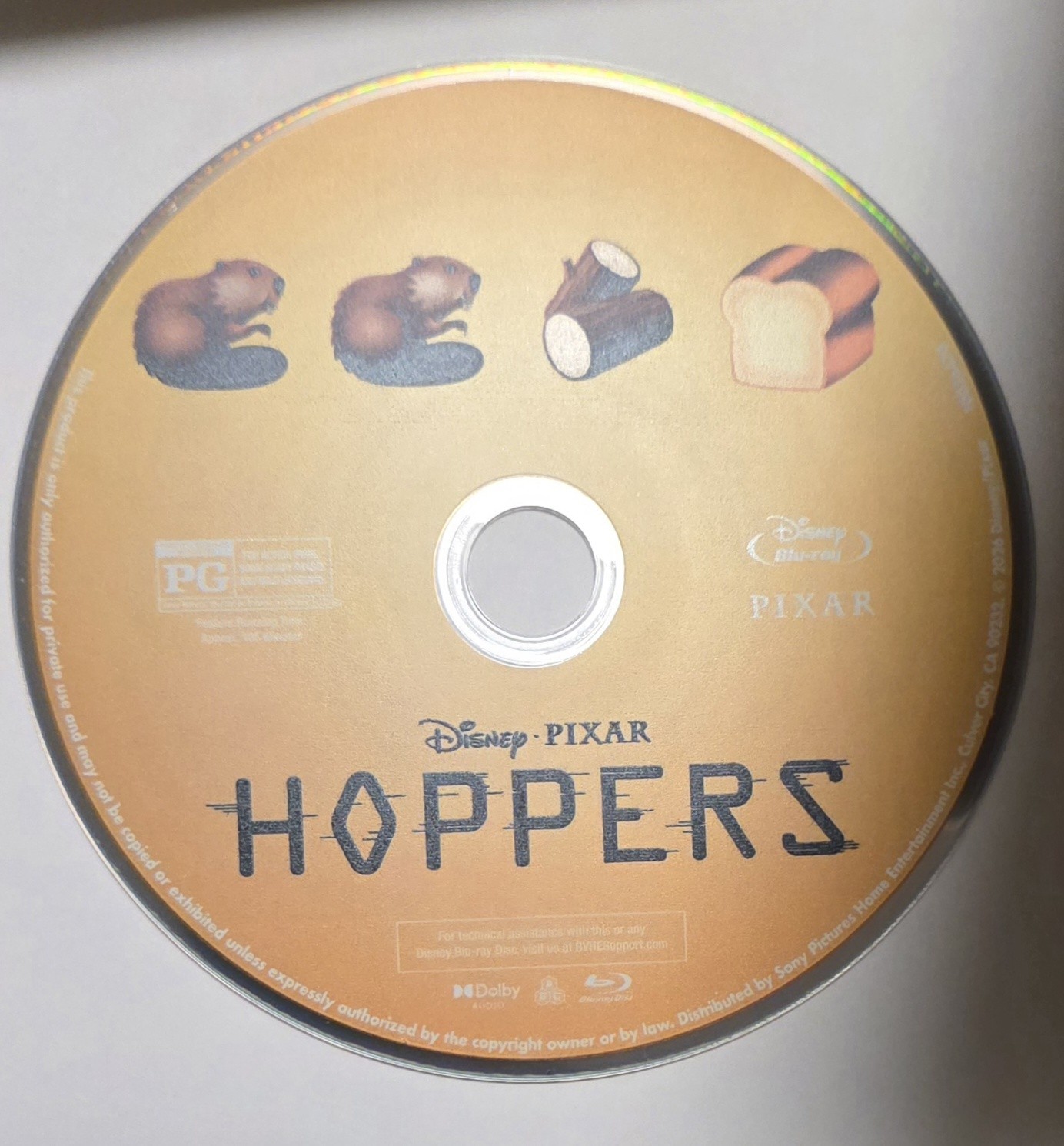 HOPPERS 2026 DISNEY PIXAR SINGLE BLU-RAY BLURAY BLU RAY DISC ONLY NO CASE