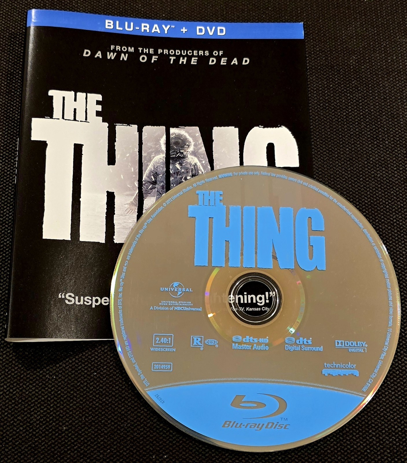 The Thing (Blu-ray, 2011) DISC + ARTWORK ONLY