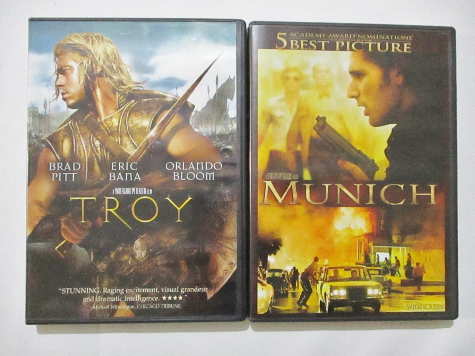 2 Eric Bana DVD Lot Troy & Munich Brad Pitt Orlando Bloom