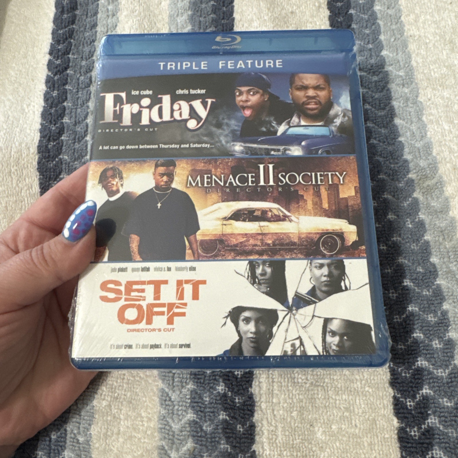 NEW** FRIDAY / MENACE II SOCIETY / SET IT OFF Blu-ray. Triple Feature.