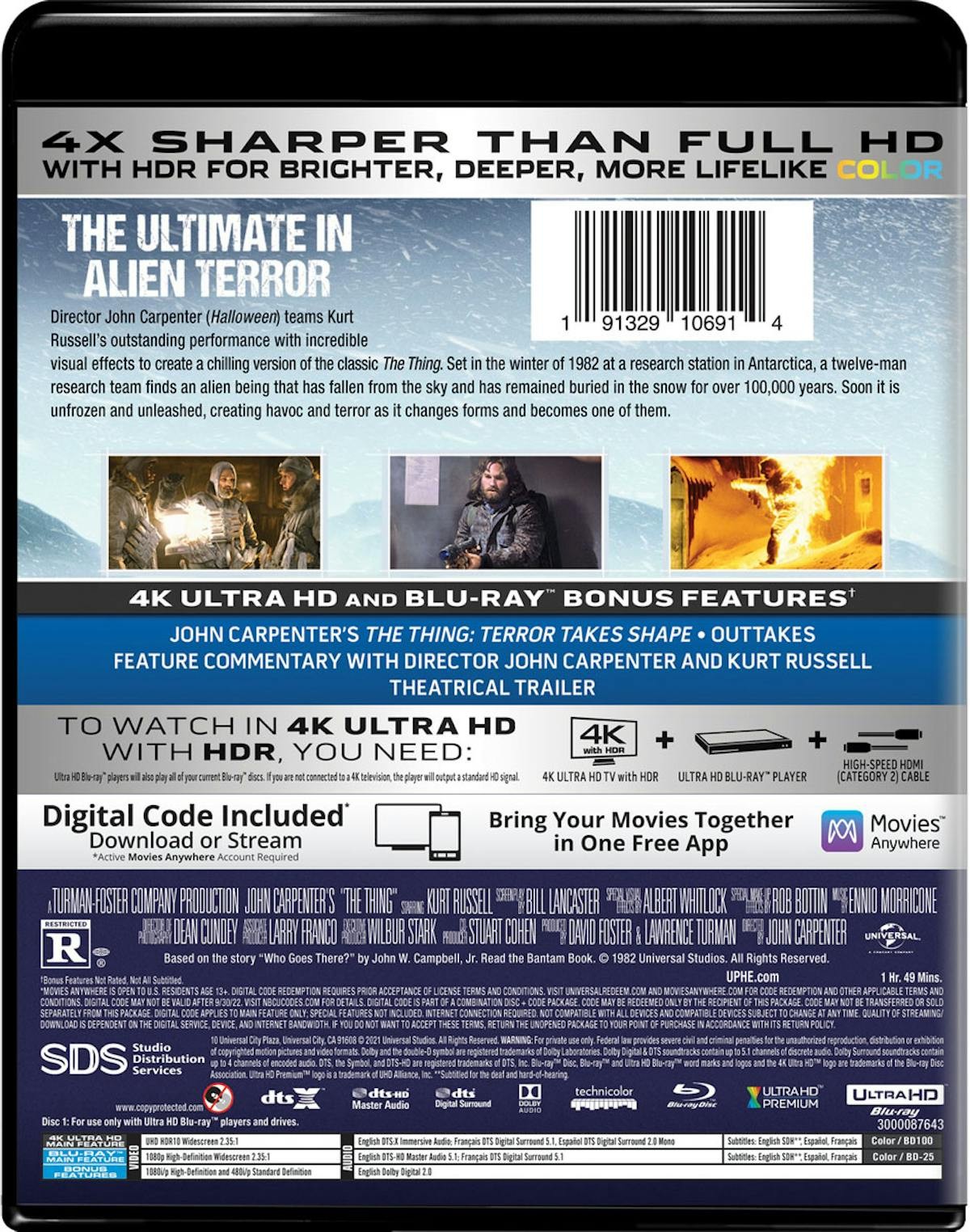 The Thing 4K UHD Blu-ray Kurt Russell NEW