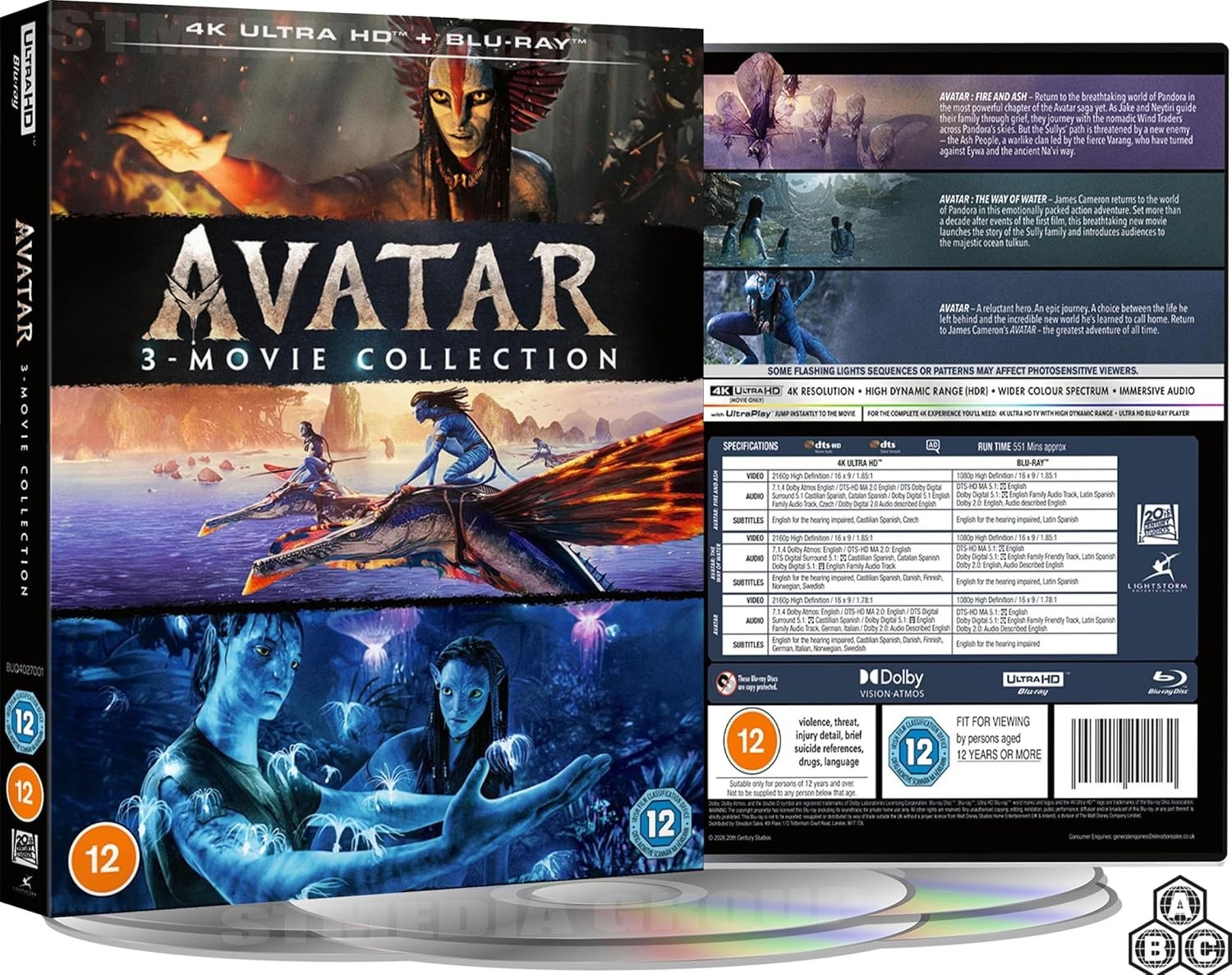 Avatar: 3-Movie Collection 4K ultra HD + Blu-ray [Region Free]